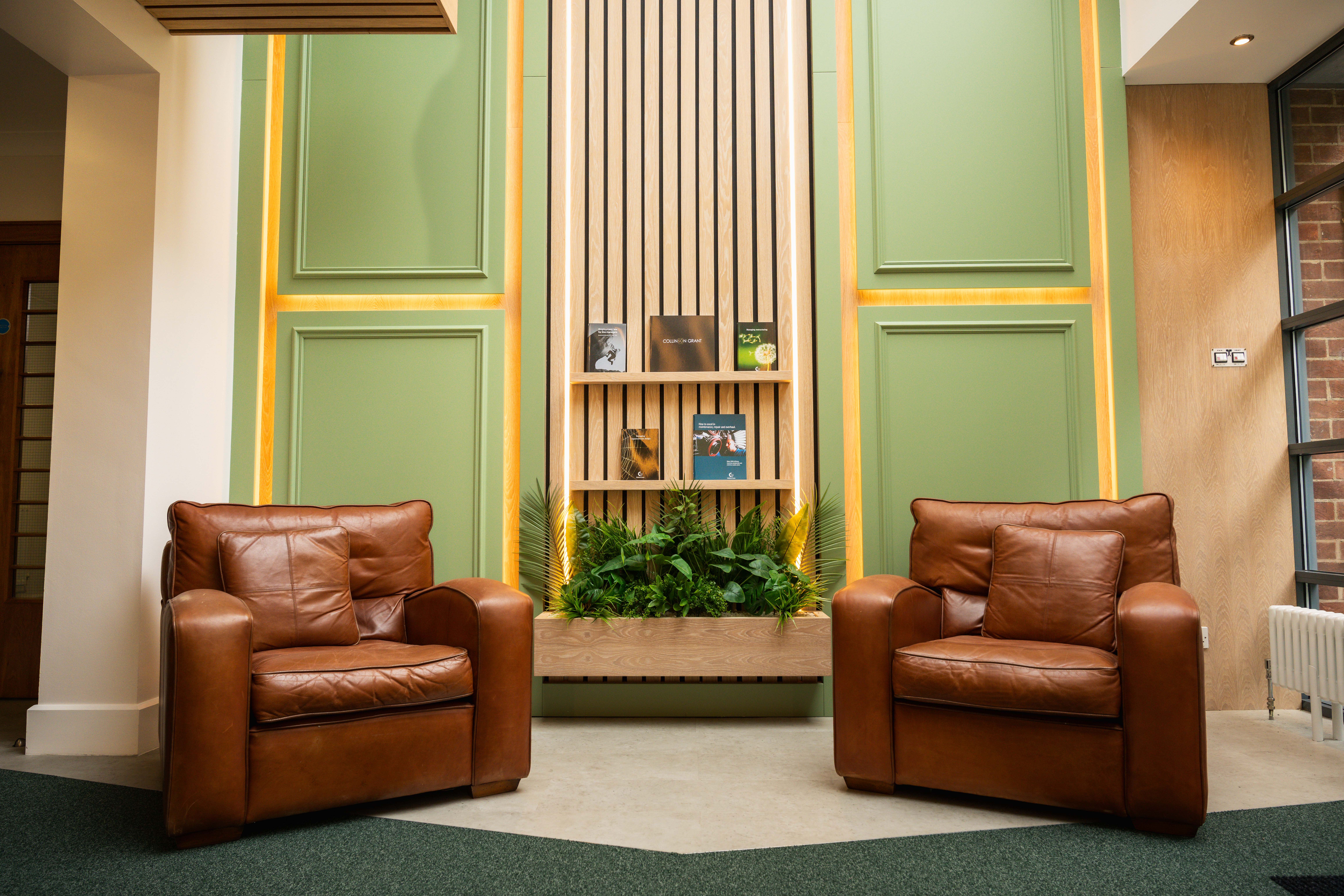 Bespoke commercial reception fit-out Worsley Manchester — Collinson Grant by Hafferty Interiors