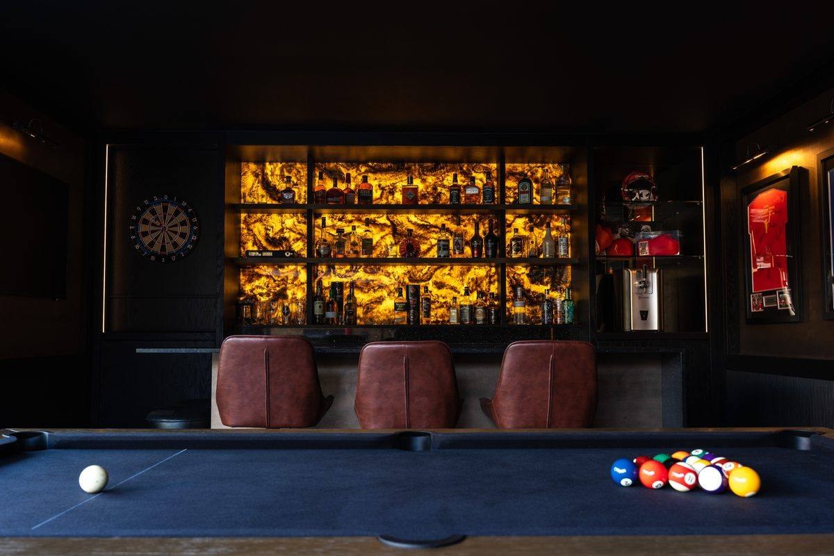 Luxury bespoke home bar handcrafted by Hafferty Interiors Manchester
