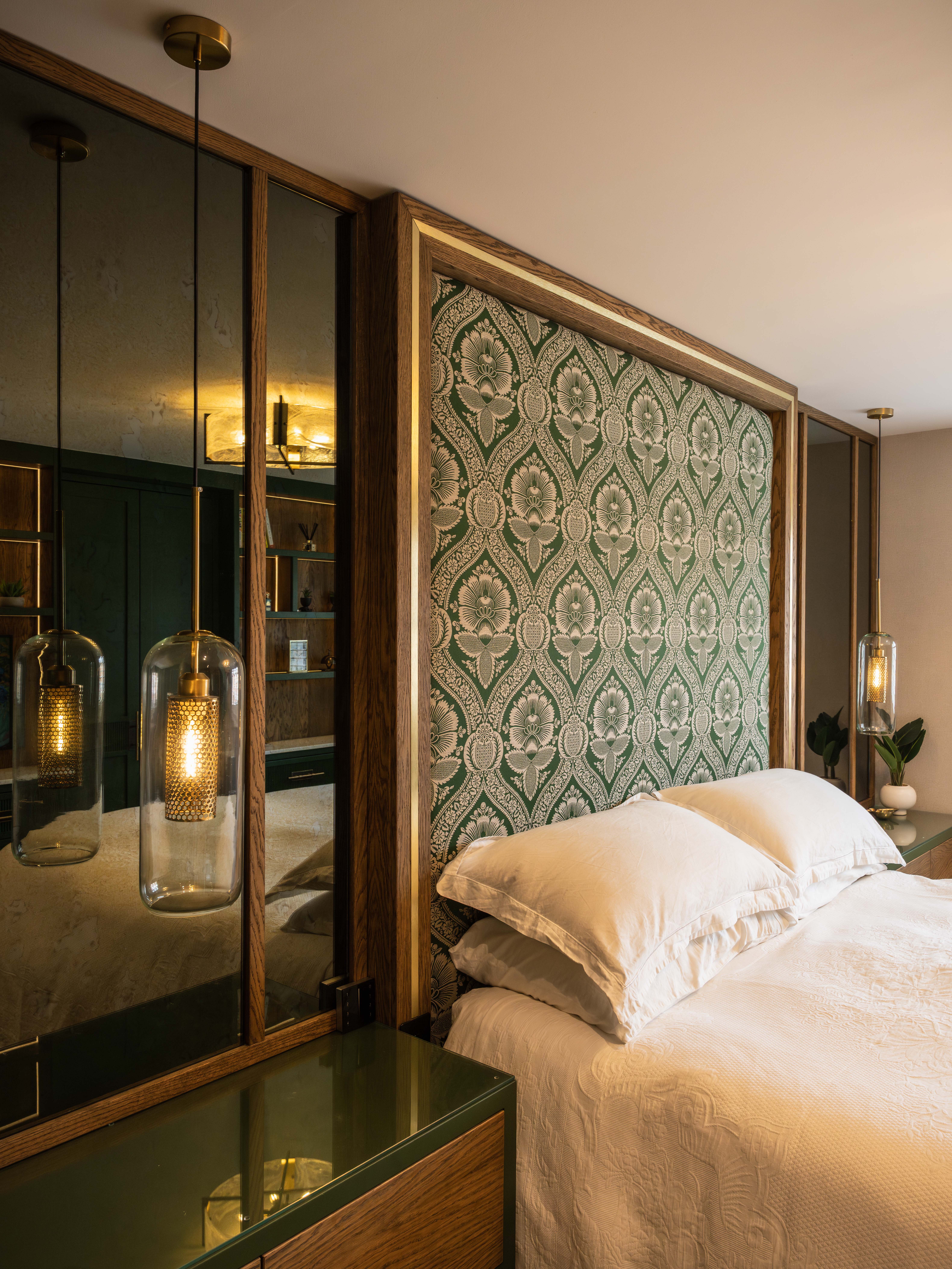 Bespoke luxury headboard — fitted master bedroom Manchester by Hafferty Interiors
